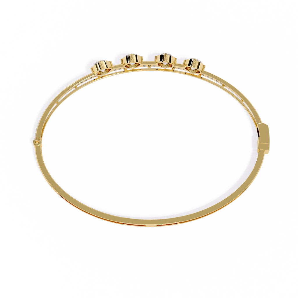 Open Diamond Bangle Bracelet