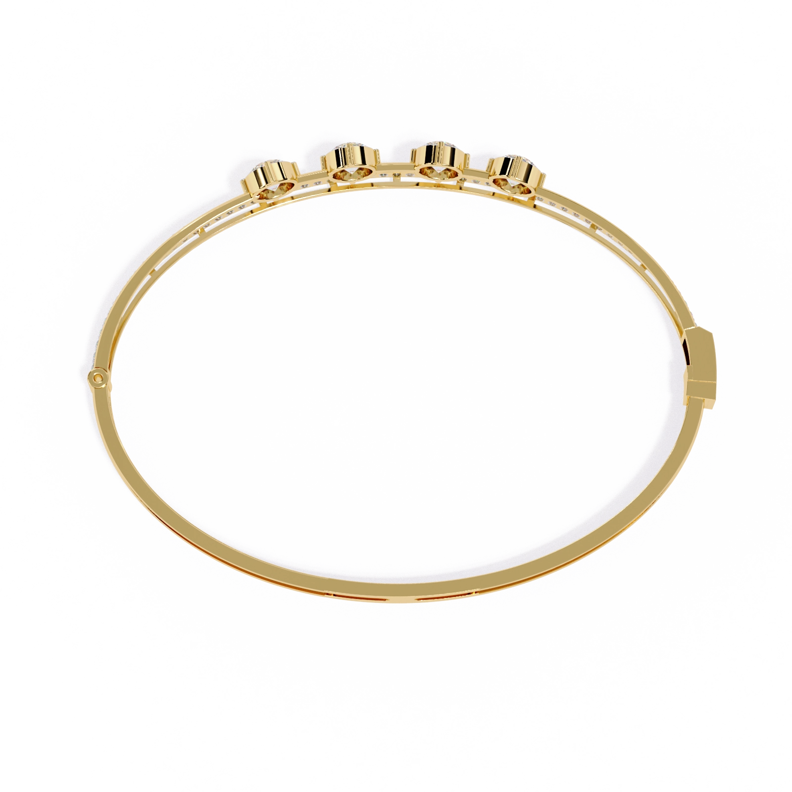 Open Diamond Bangle Bracelet