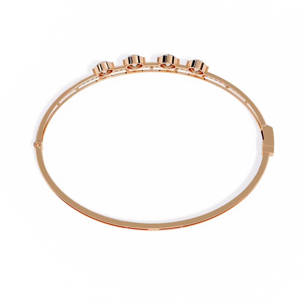 Open Diamond Bangle Bracelet