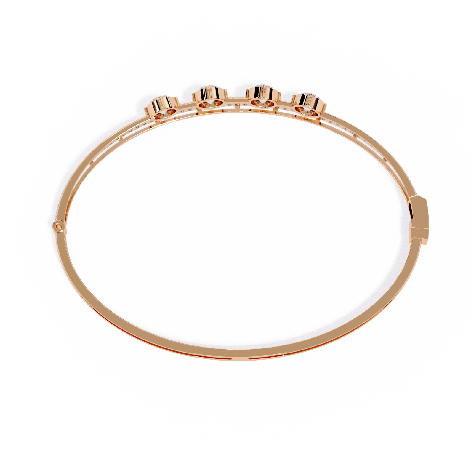 Open Diamond Bangle Bracelet