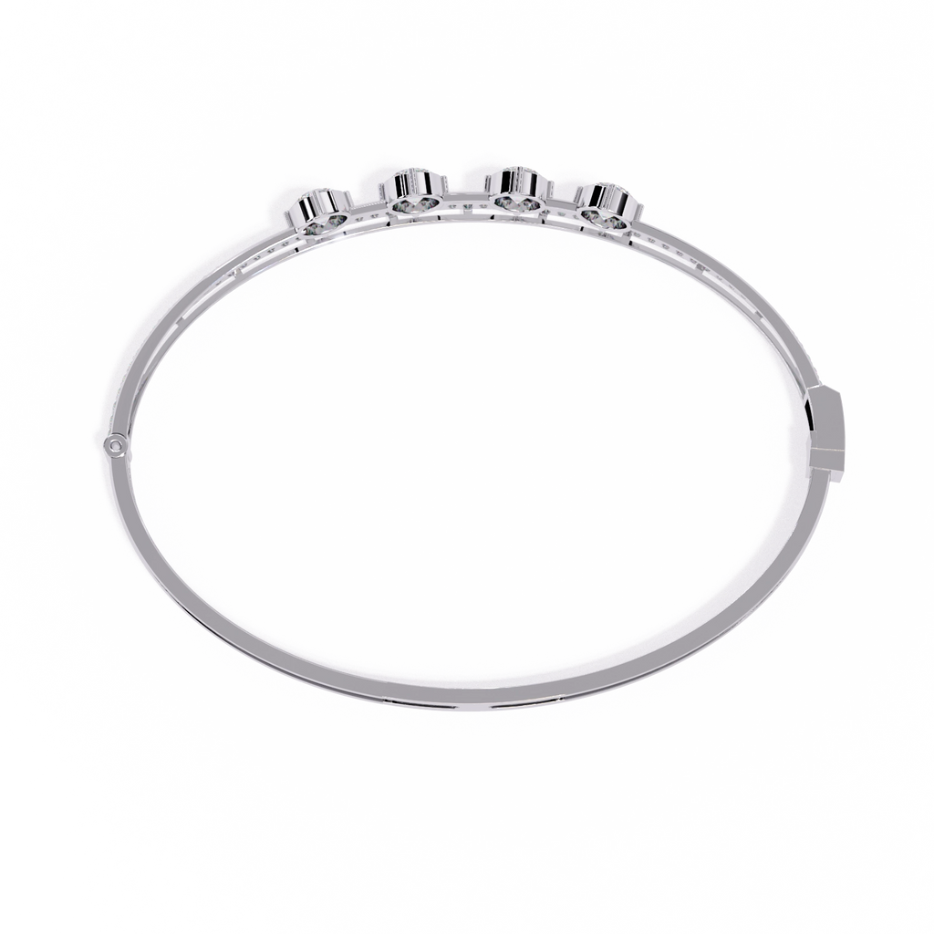 Open Diamond Bangle Bracelet