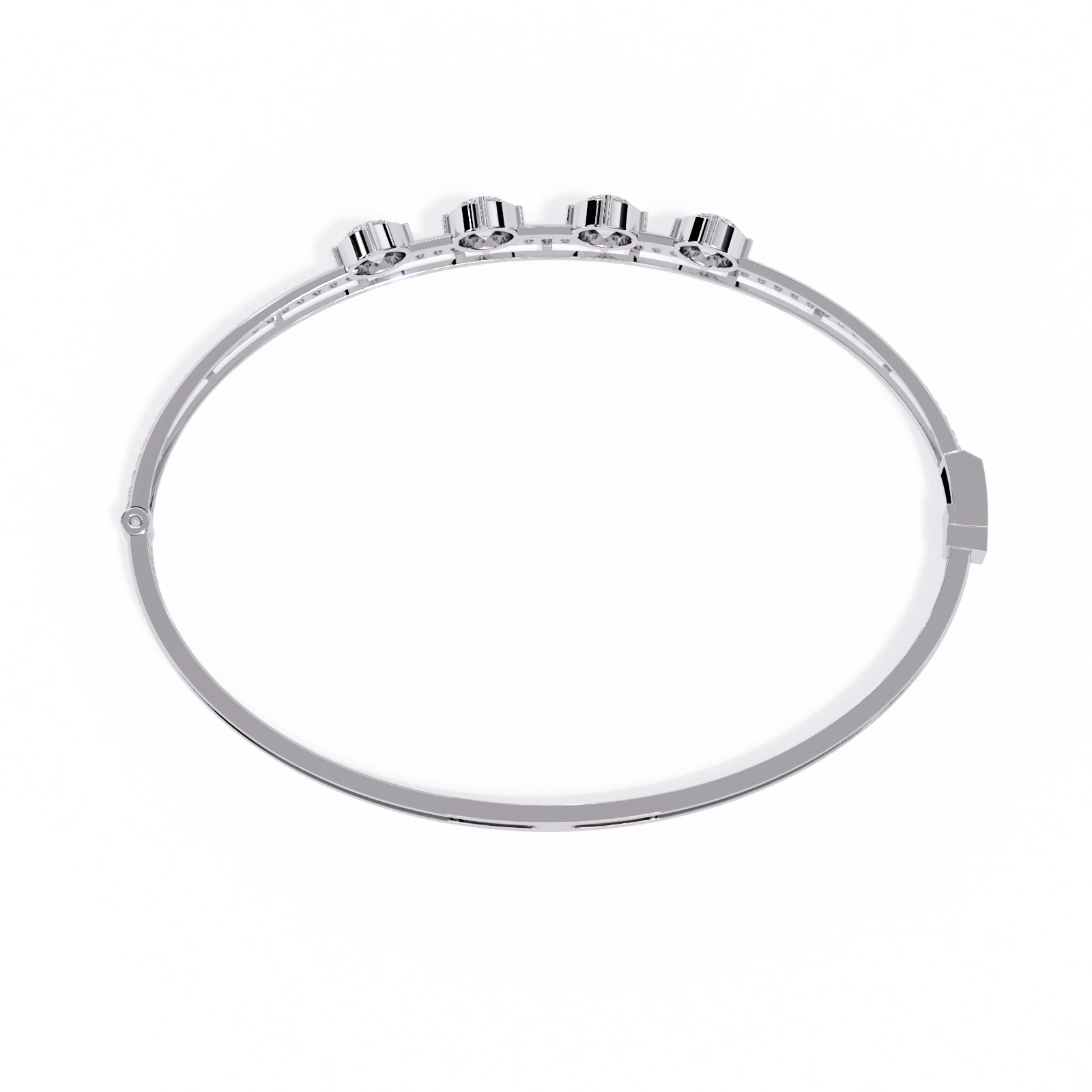 Open Diamond Bangle Bracelet