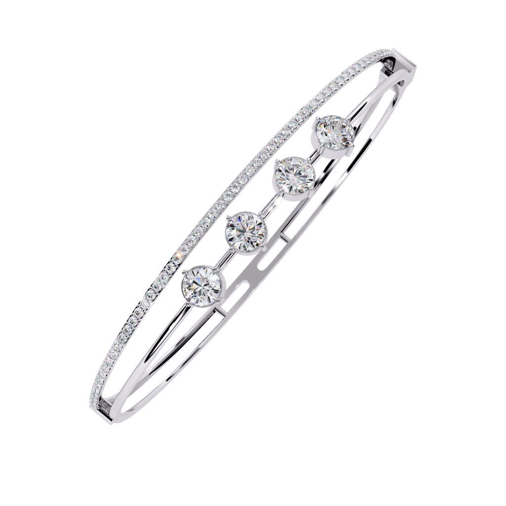 Open Diamond Bangle Bracelet