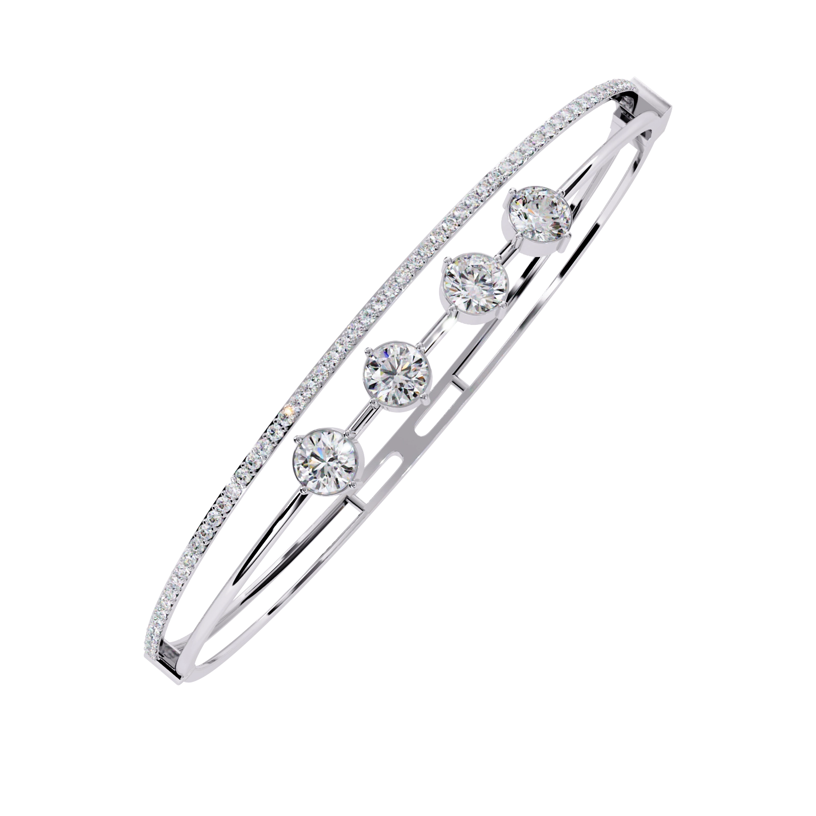 Open Diamond Bangle Bracelet
