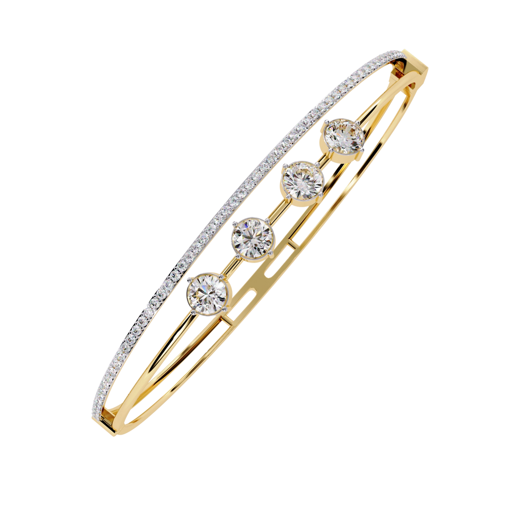 Open Diamond Bangle Bracelet