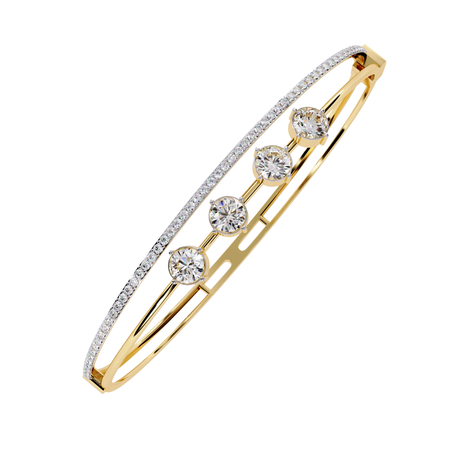 Open Diamond Bangle Bracelet