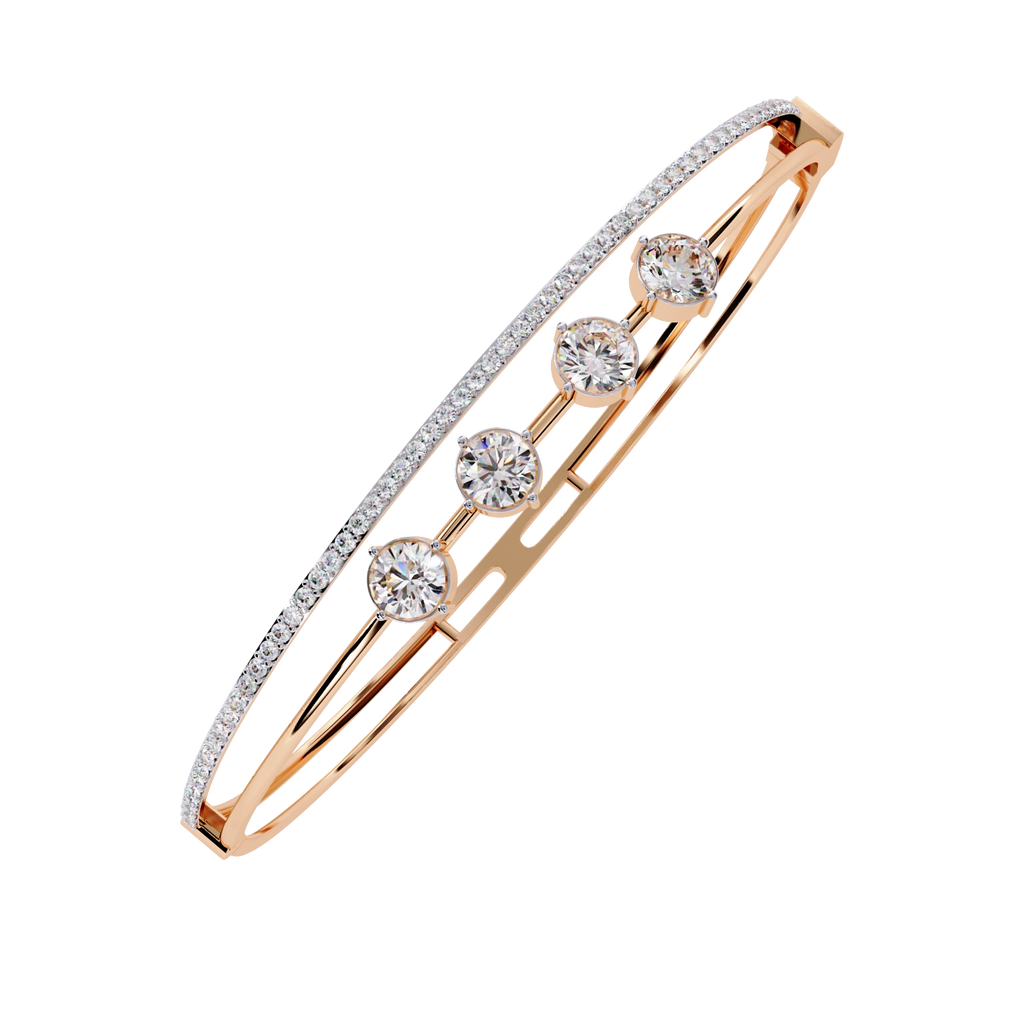 Open Diamond Bangle Bracelet