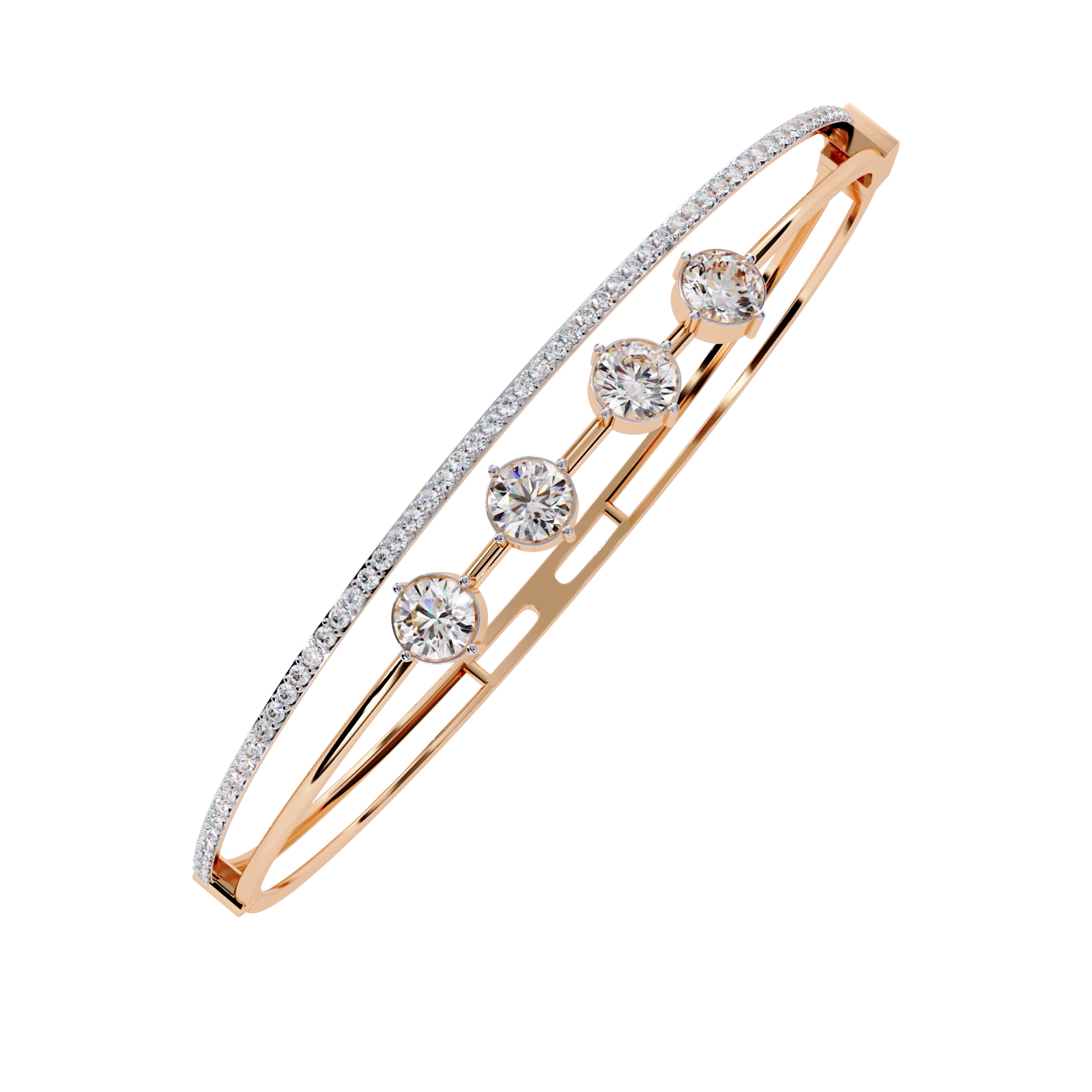 Open Diamond Bangle Bracelet