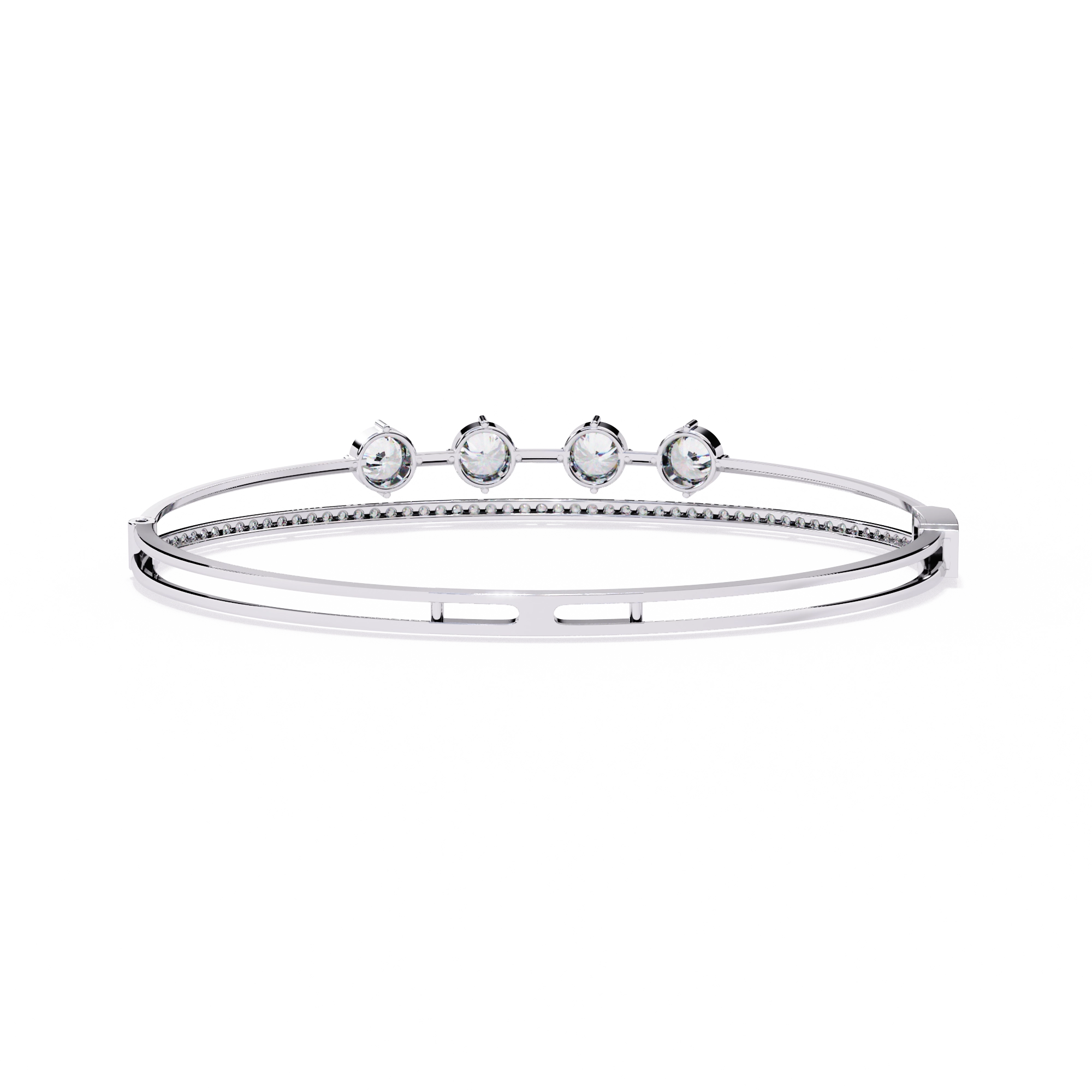 Open Diamond Bangle Bracelet