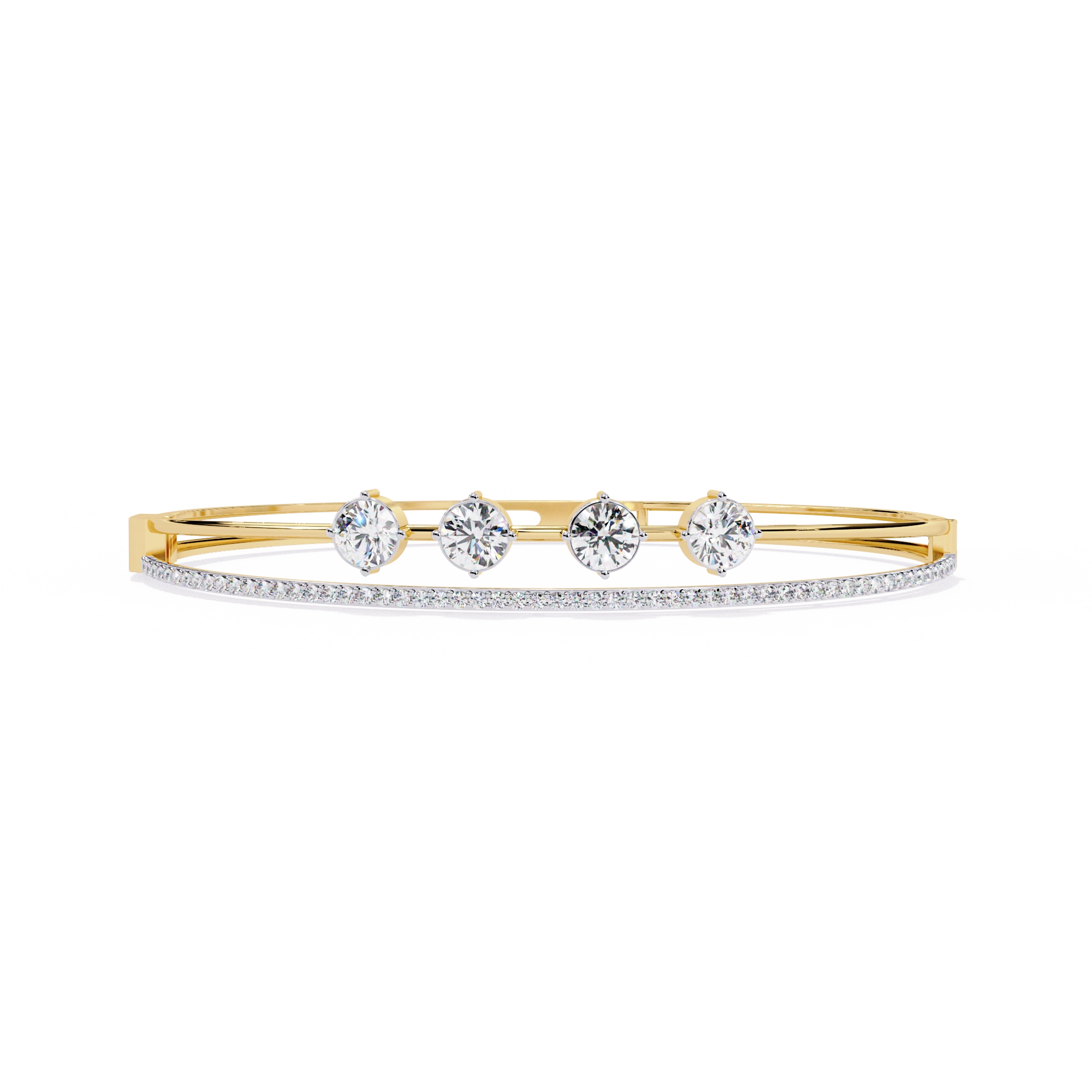 Open Diamond Bangle Bracelet