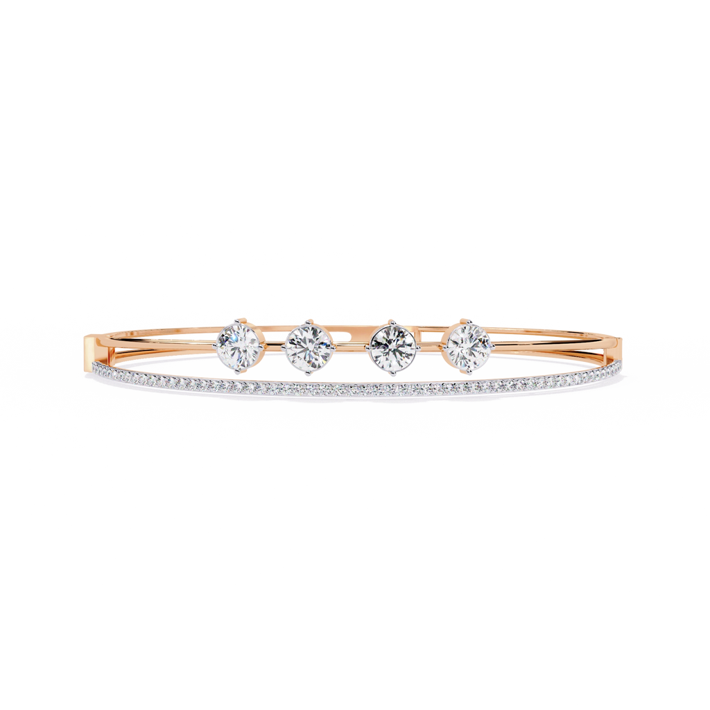 Open Diamond Bangle Bracelet