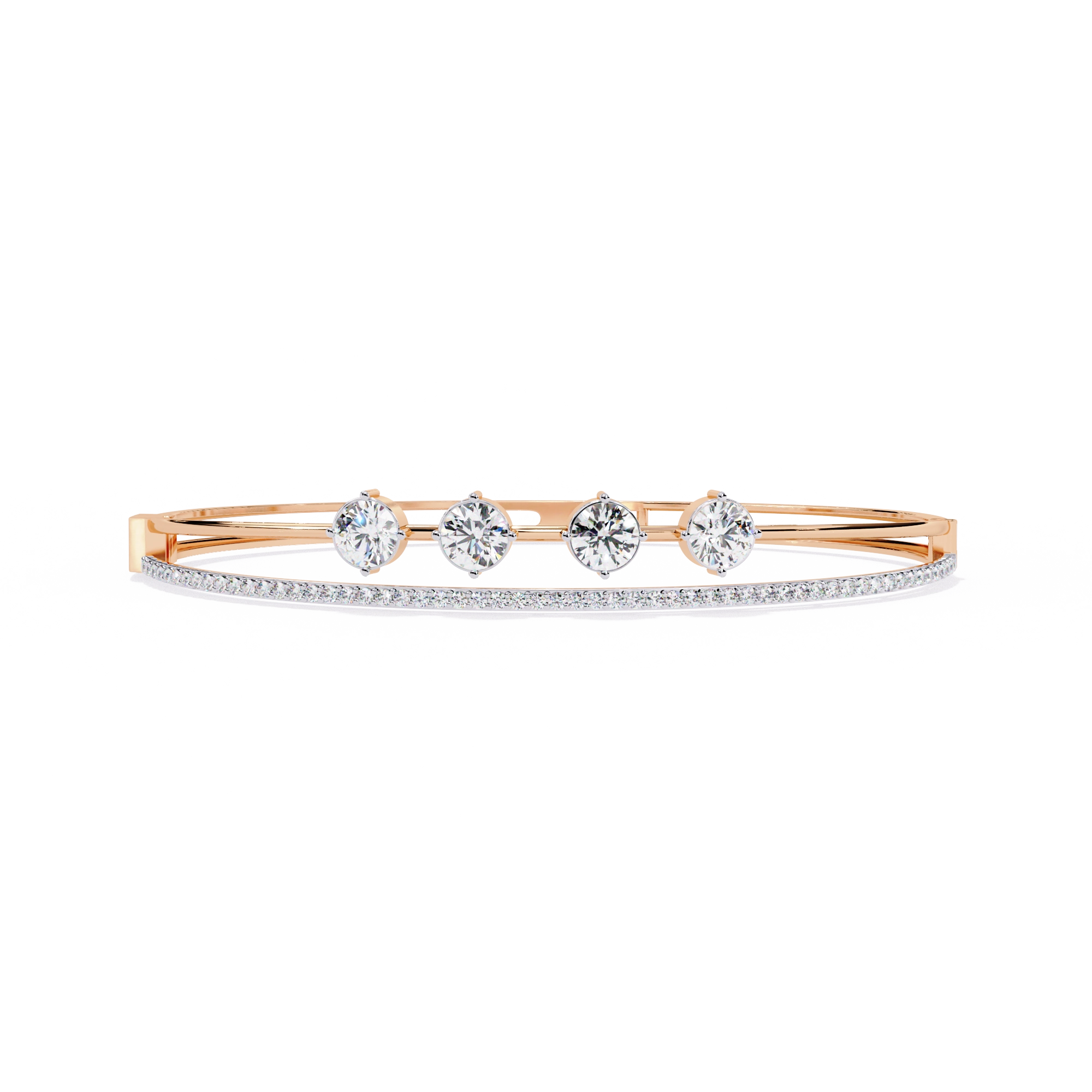 Open Diamond Bangle Bracelet