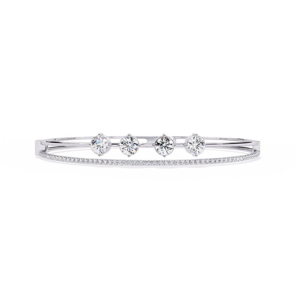 Open Diamond Bangle Bracelet