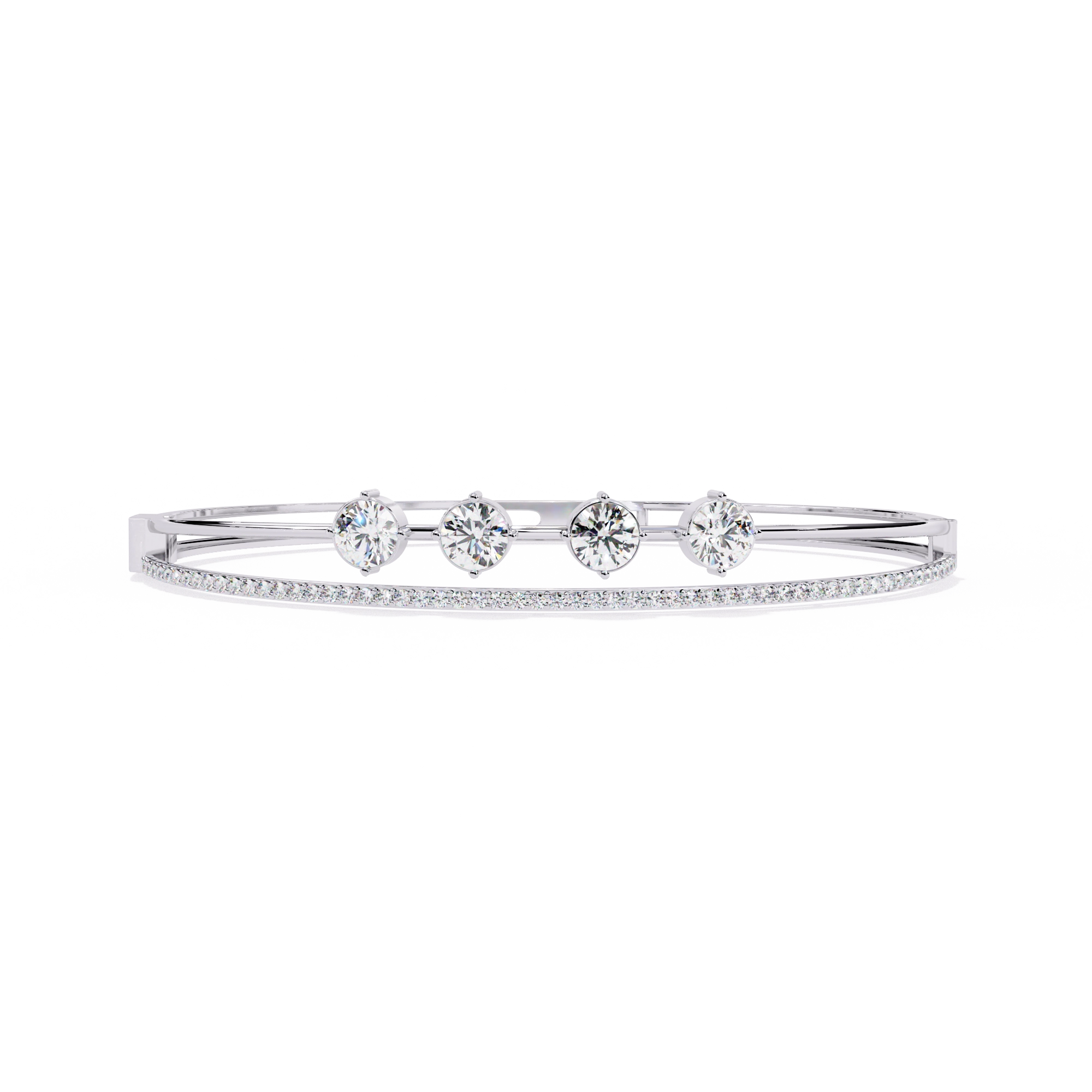 Open Diamond Bangle Bracelet