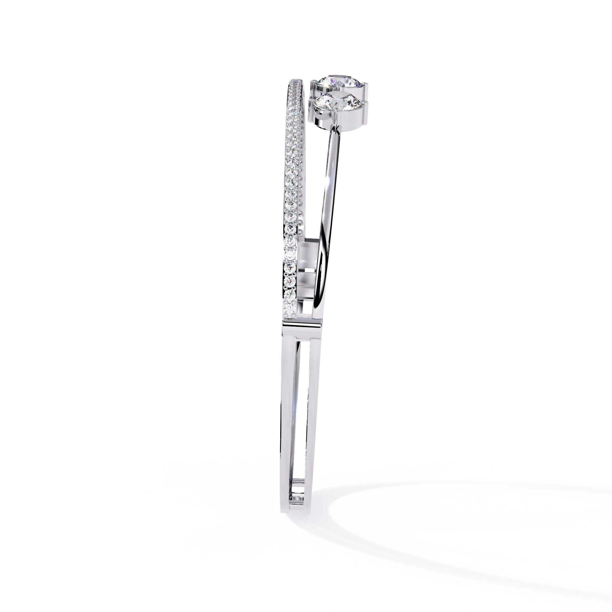 Open Diamond Bangle Bracelet