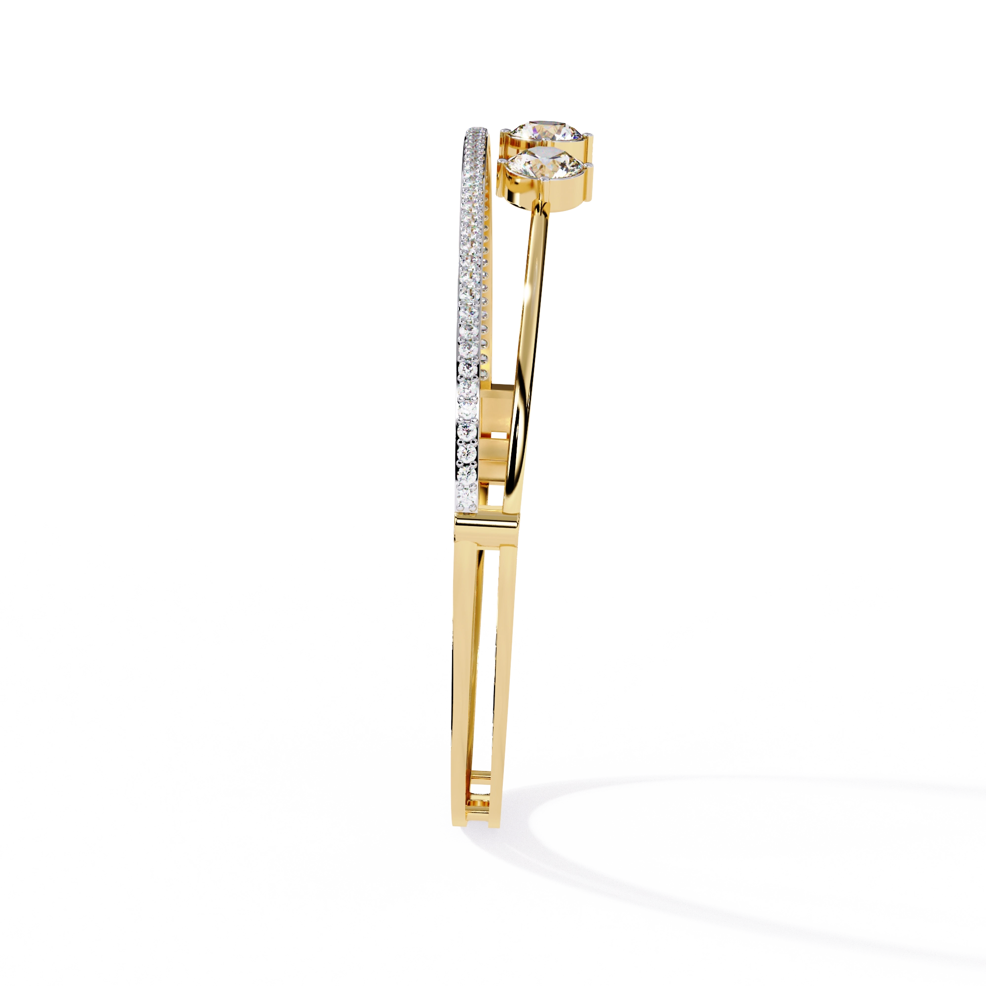 Open Diamond Bangle Bracelet