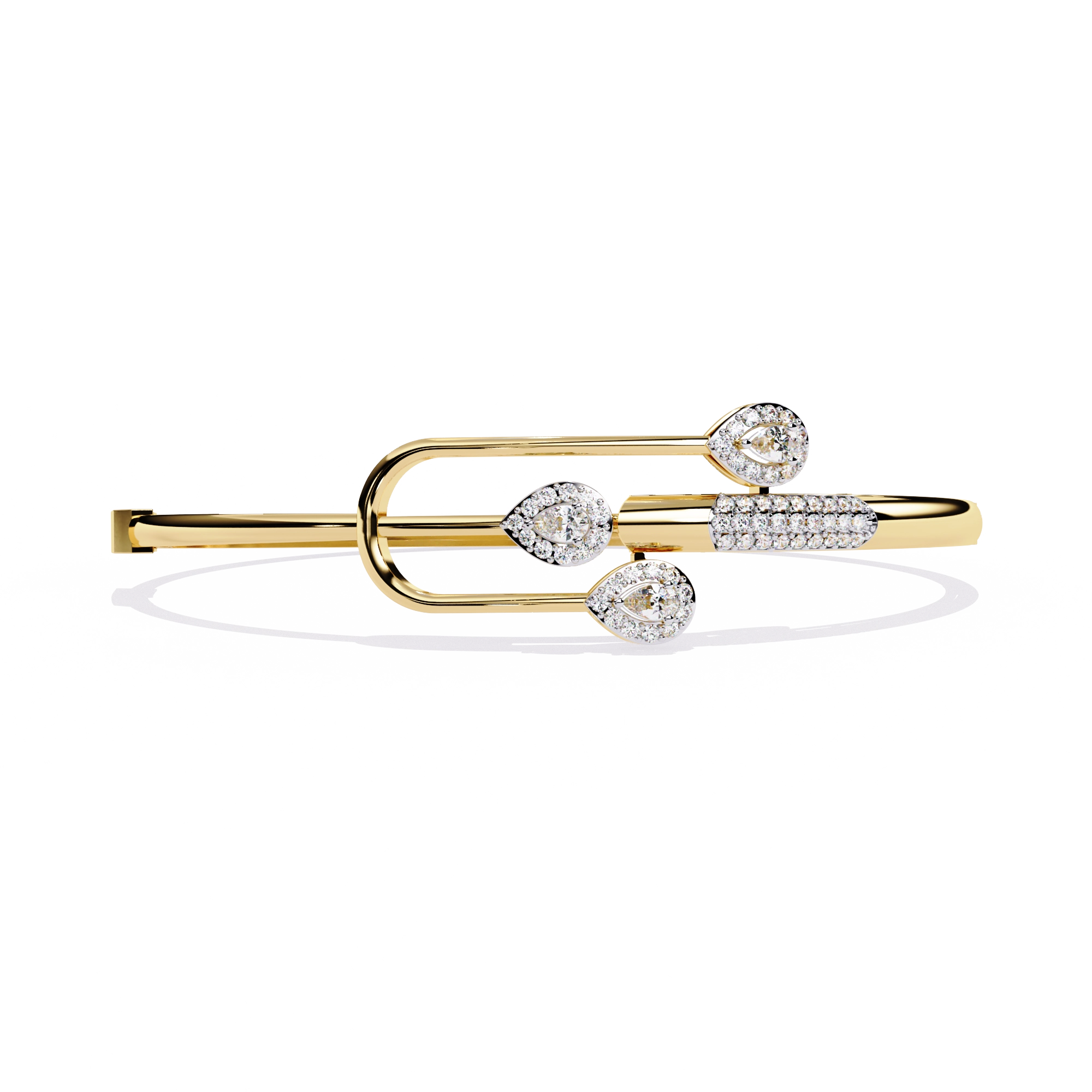 Modern Open Diamond Bangle