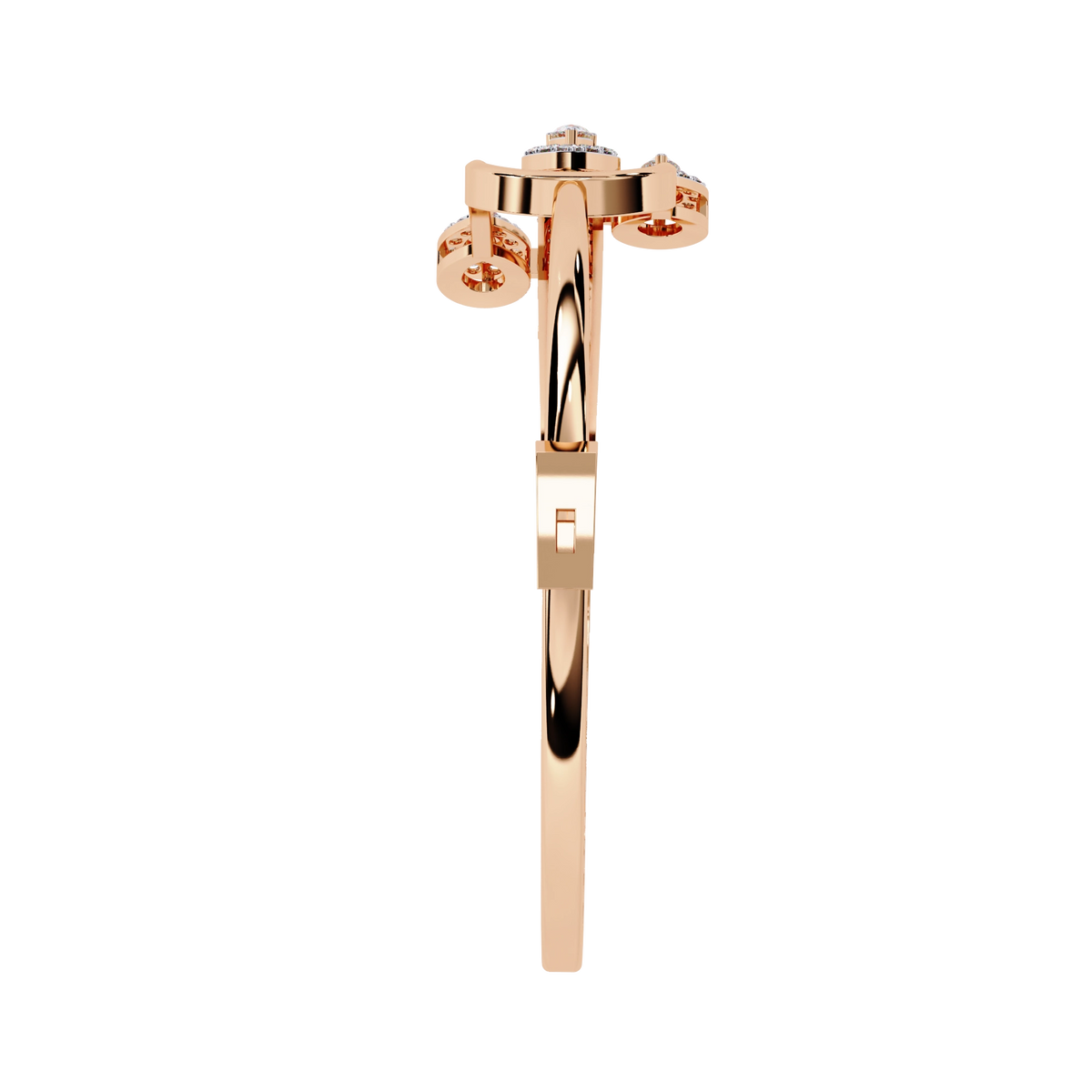 Modern Open Diamond Bangle