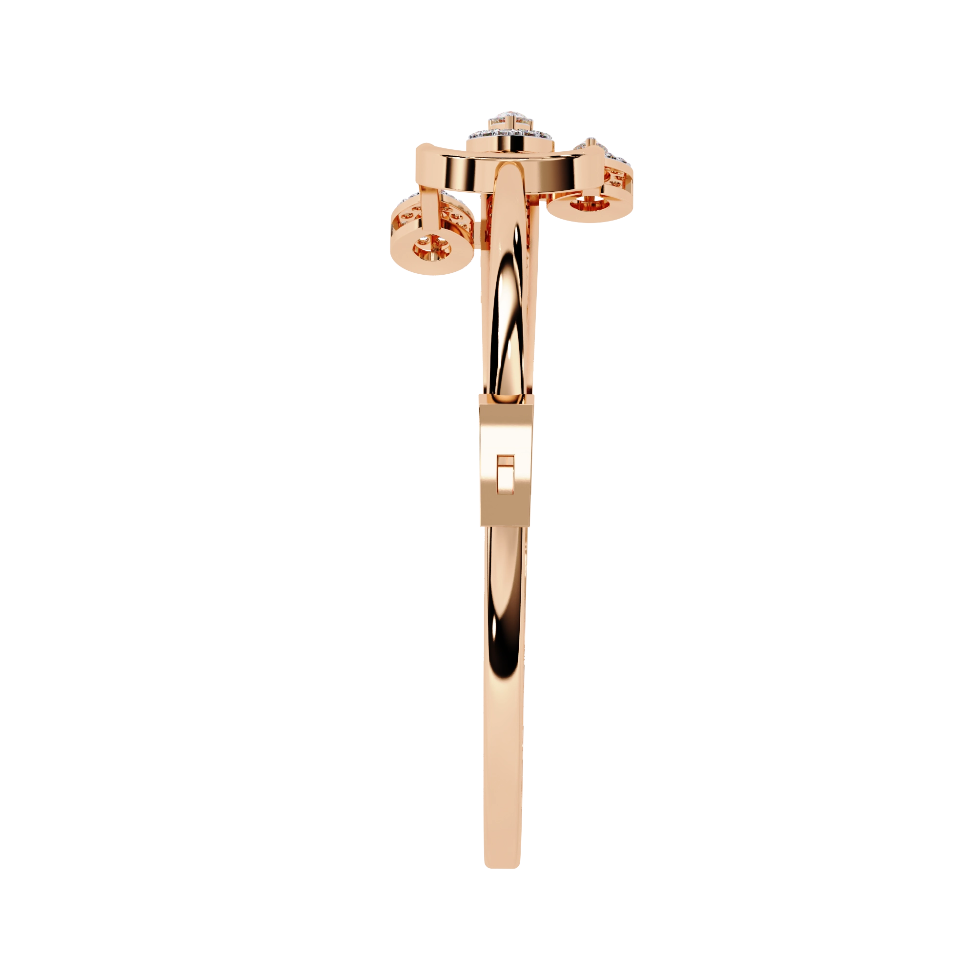 Modern Open Diamond Bangle