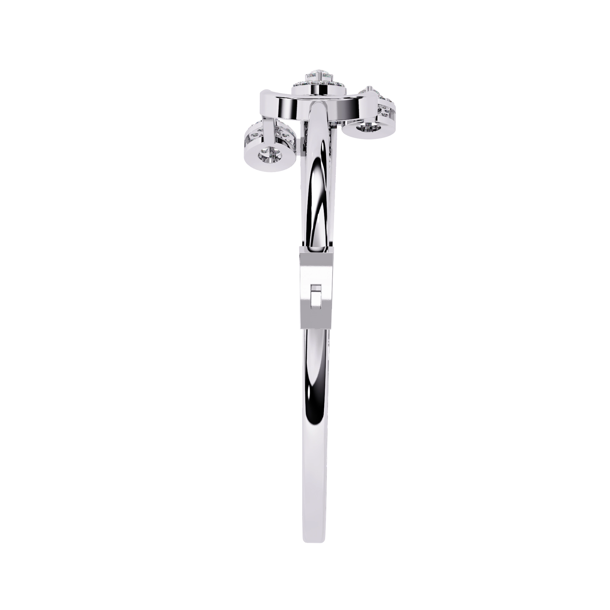 Modern Open Diamond Bangle