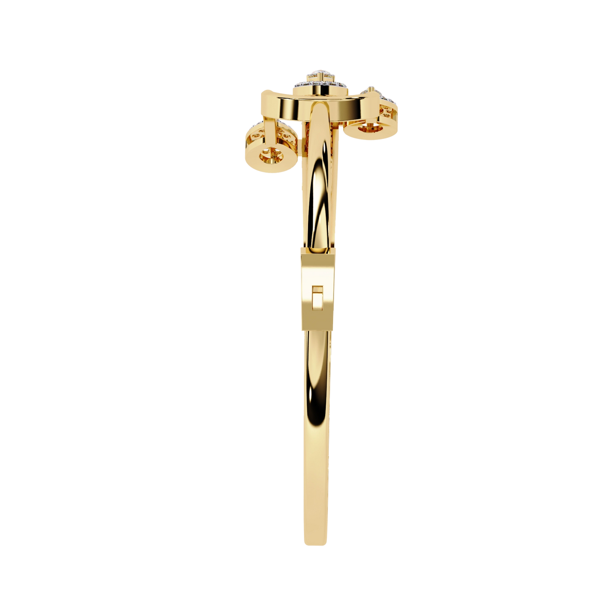 Modern Open Diamond Bangle