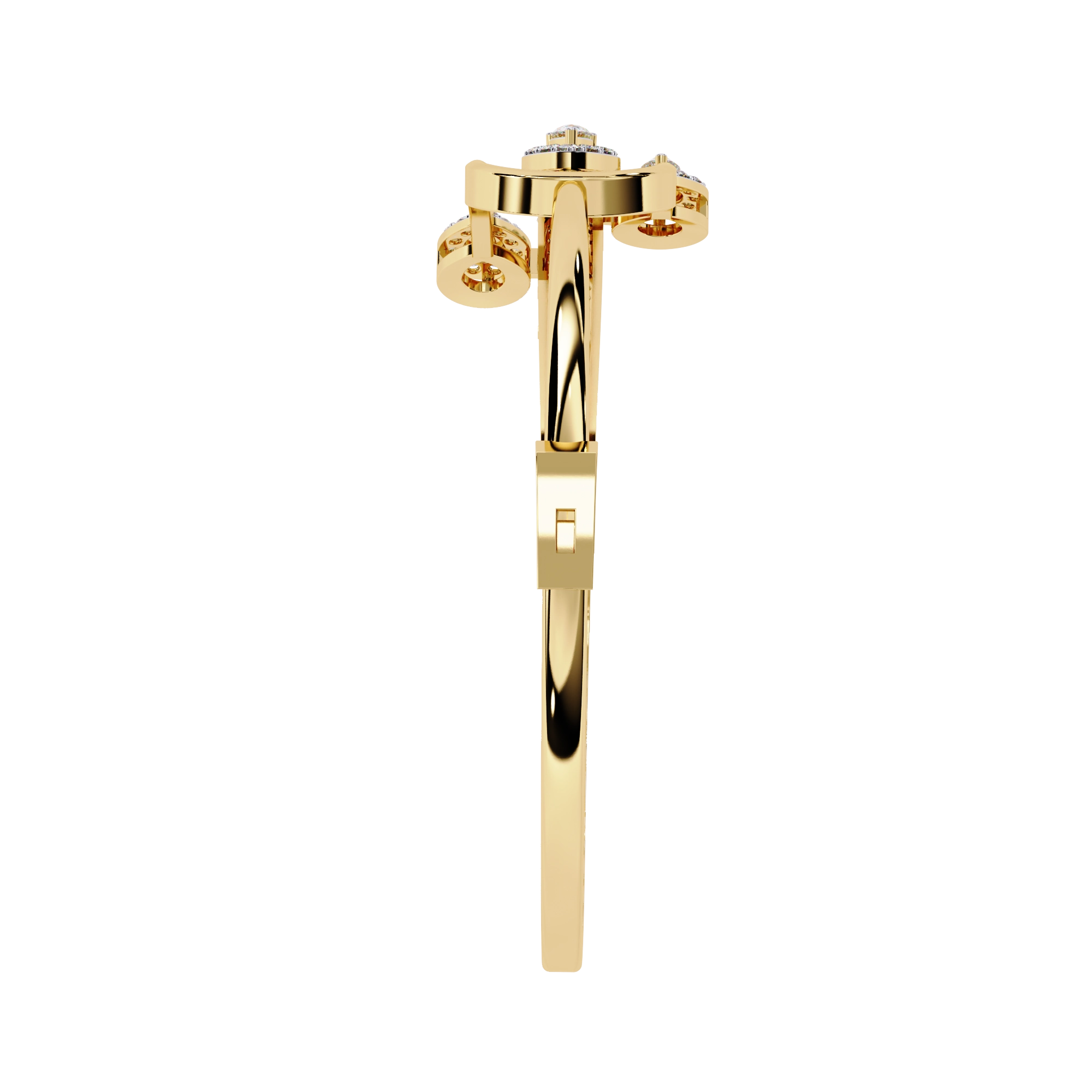 Modern Open Diamond Bangle
