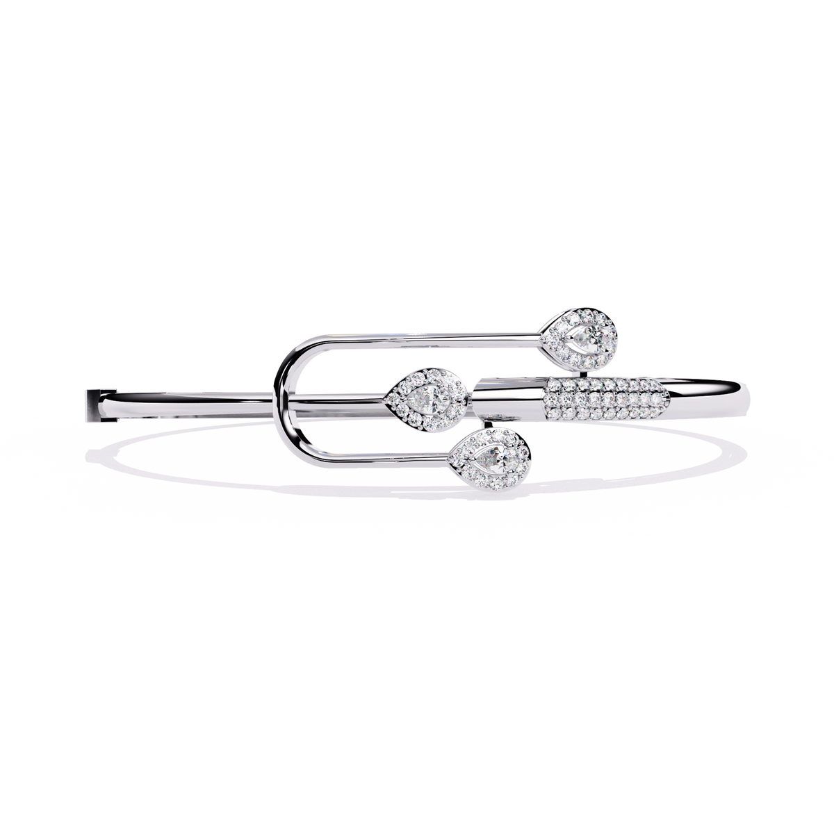 Modern Open Diamond Bangle