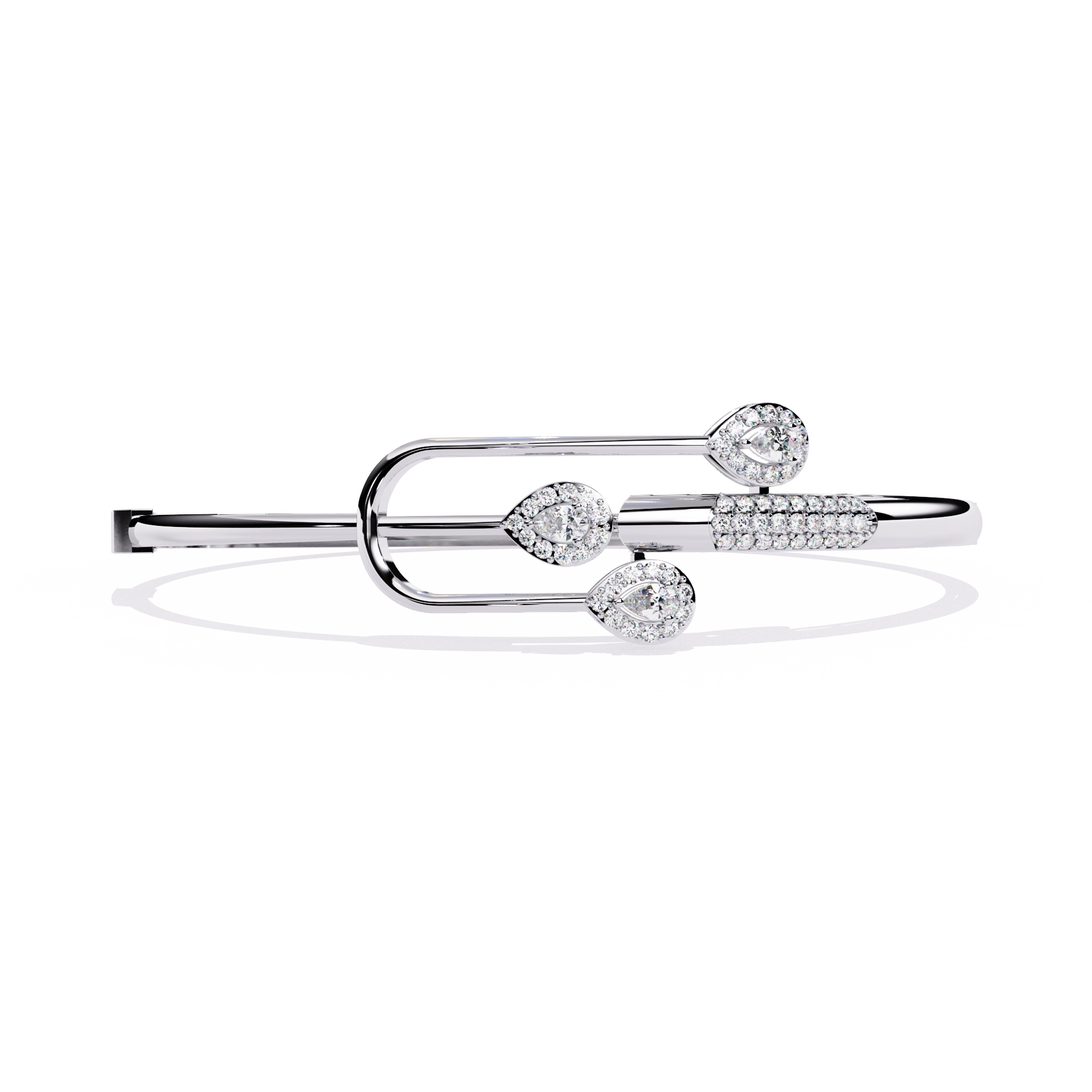Modern Open Diamond Bangle