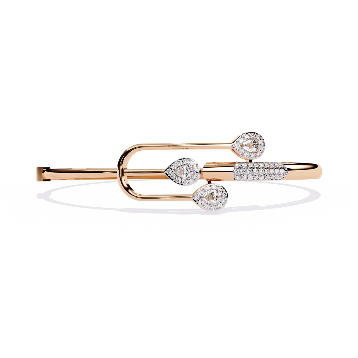 Modern Open Diamond Bangle