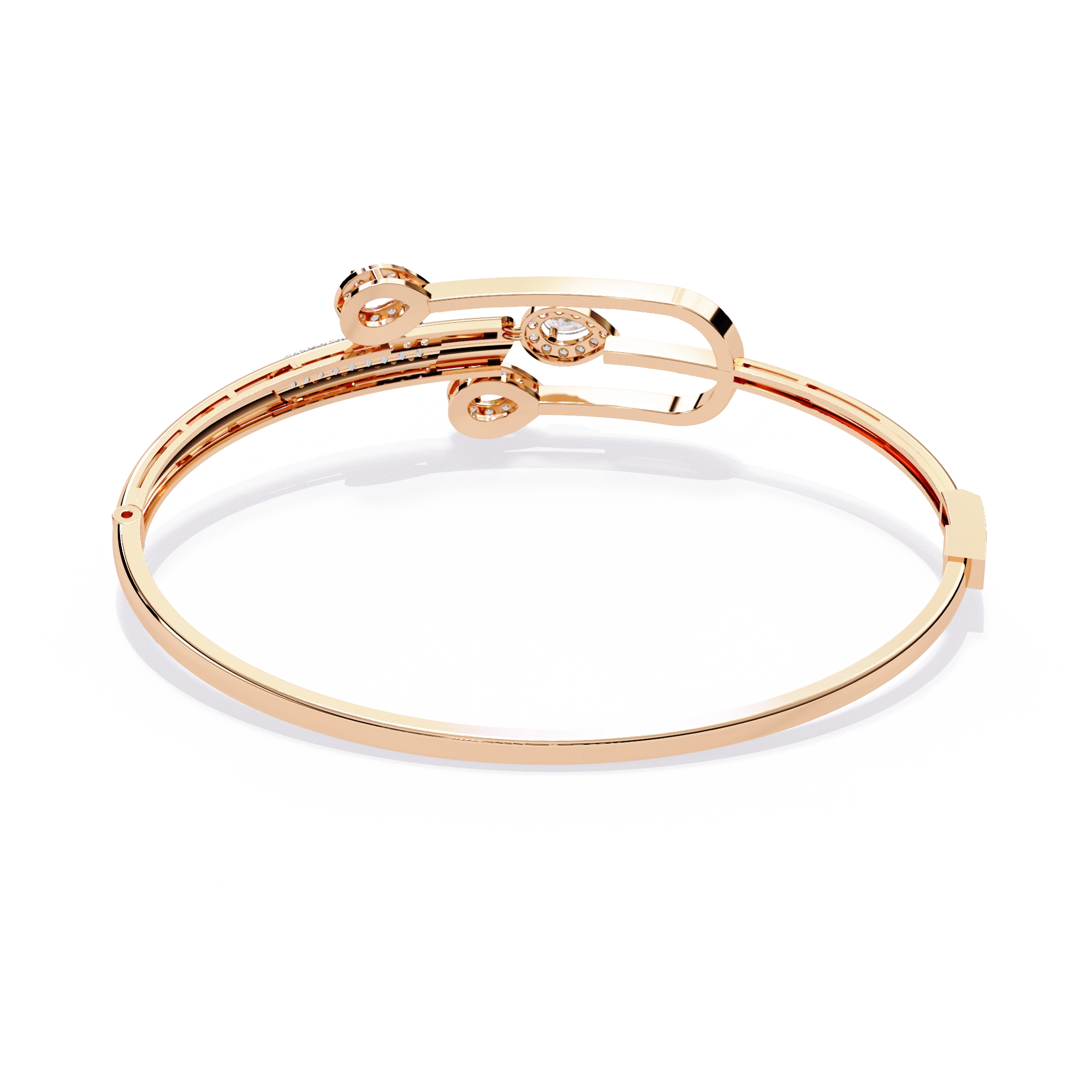 Modern Open Diamond Bangle