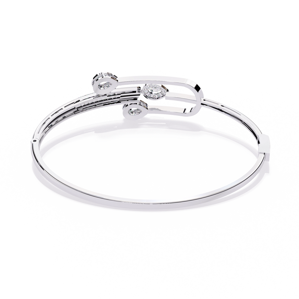 Modern Open Diamond Bangle