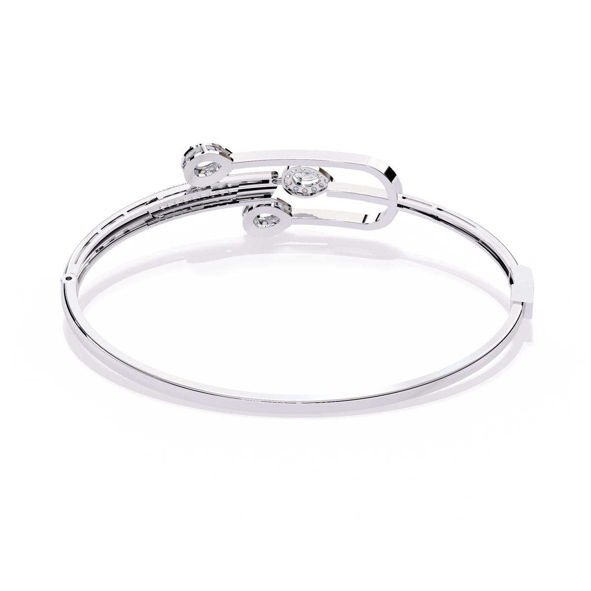 Modern Open Diamond Bangle