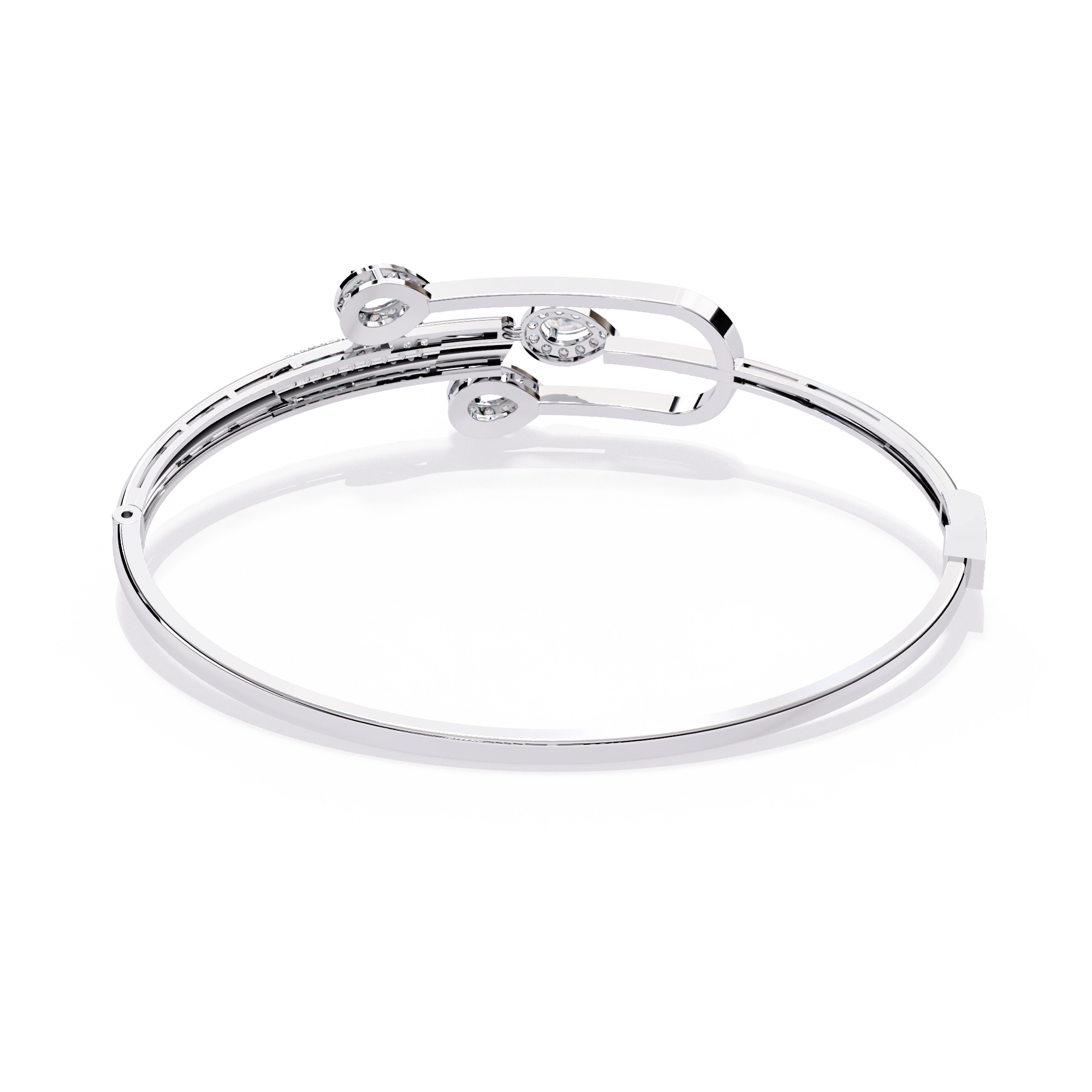 Modern Open Diamond Bangle