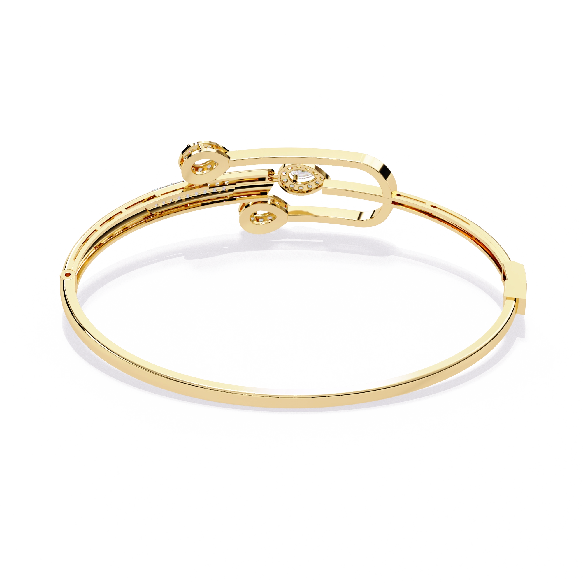 Modern Open Diamond Bangle