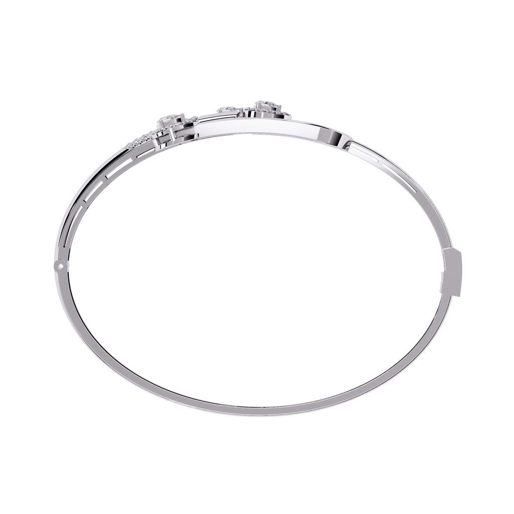 Modern Open Diamond Bangle