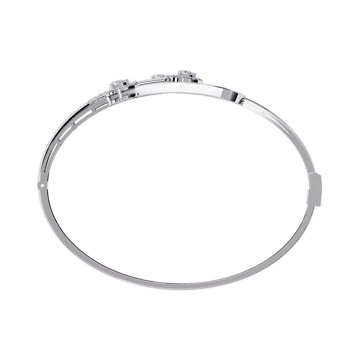 Modern Open Diamond Bangle
