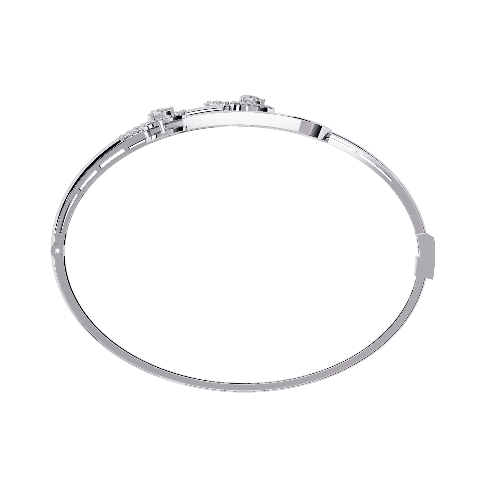 Modern Open Diamond Bangle