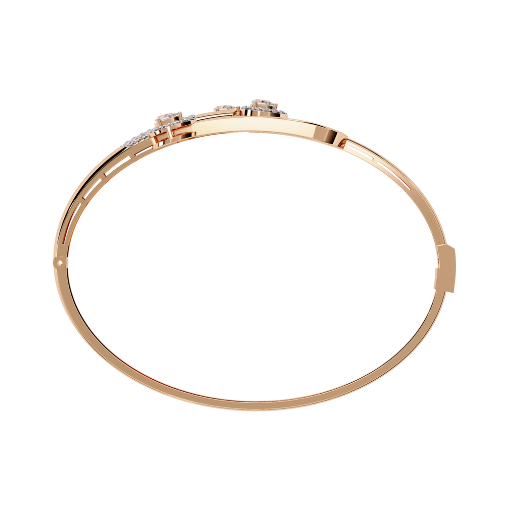 Modern Open Diamond Bangle