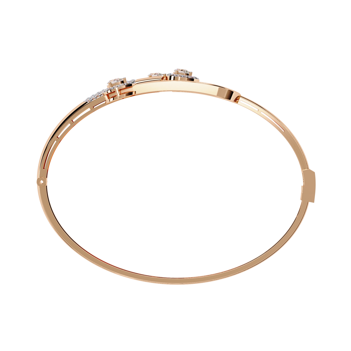 Modern Open Diamond Bangle