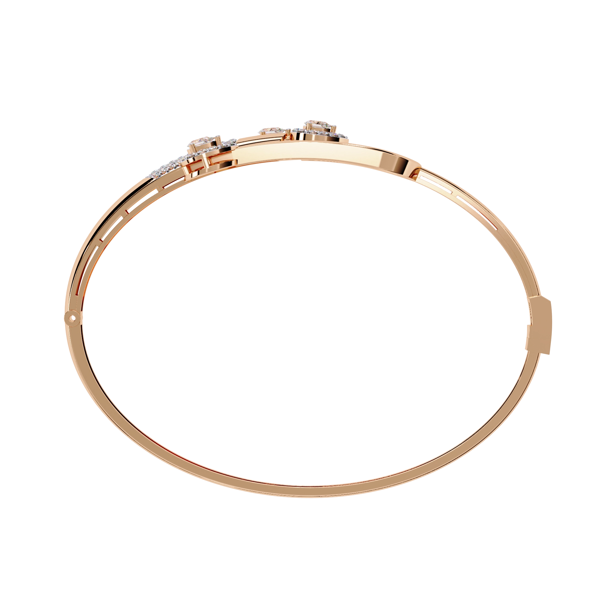 Modern Open Diamond Bangle