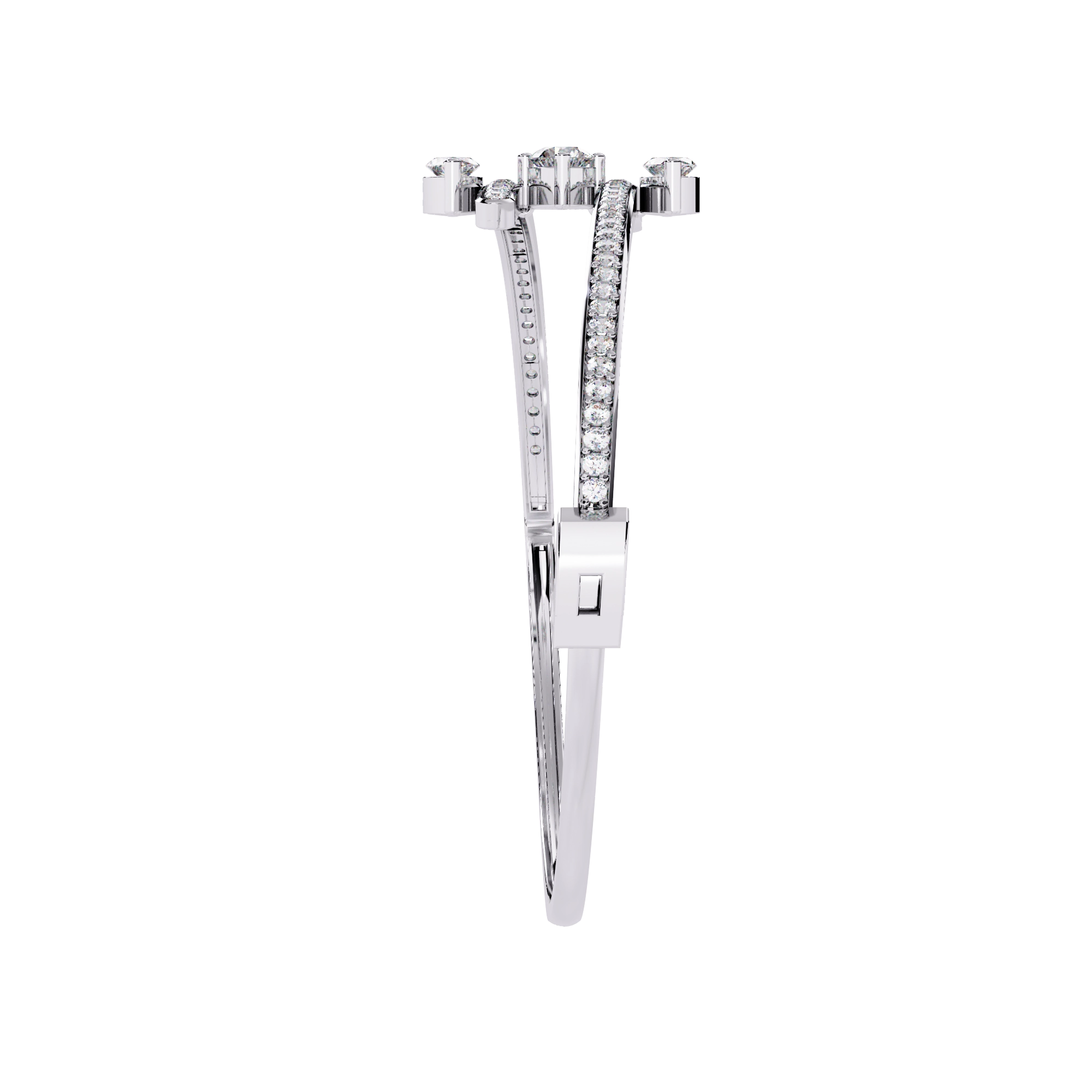 Dual Line Diamond Bangle