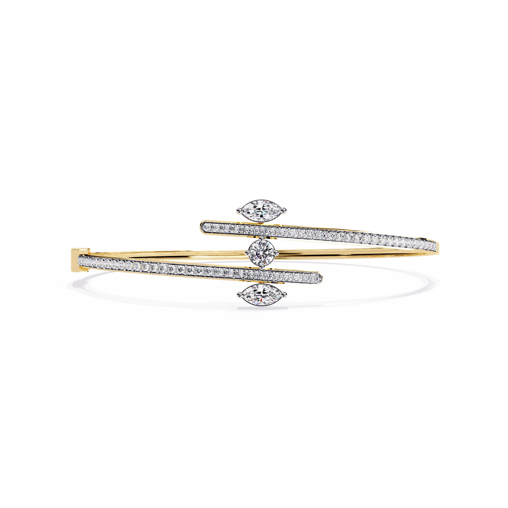 Dual Line Diamond Bangle