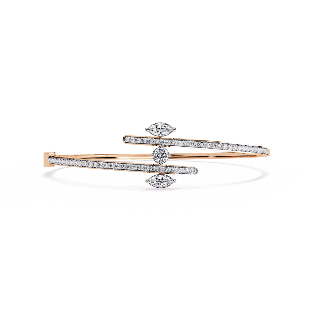 Dual Line Diamond Bangle