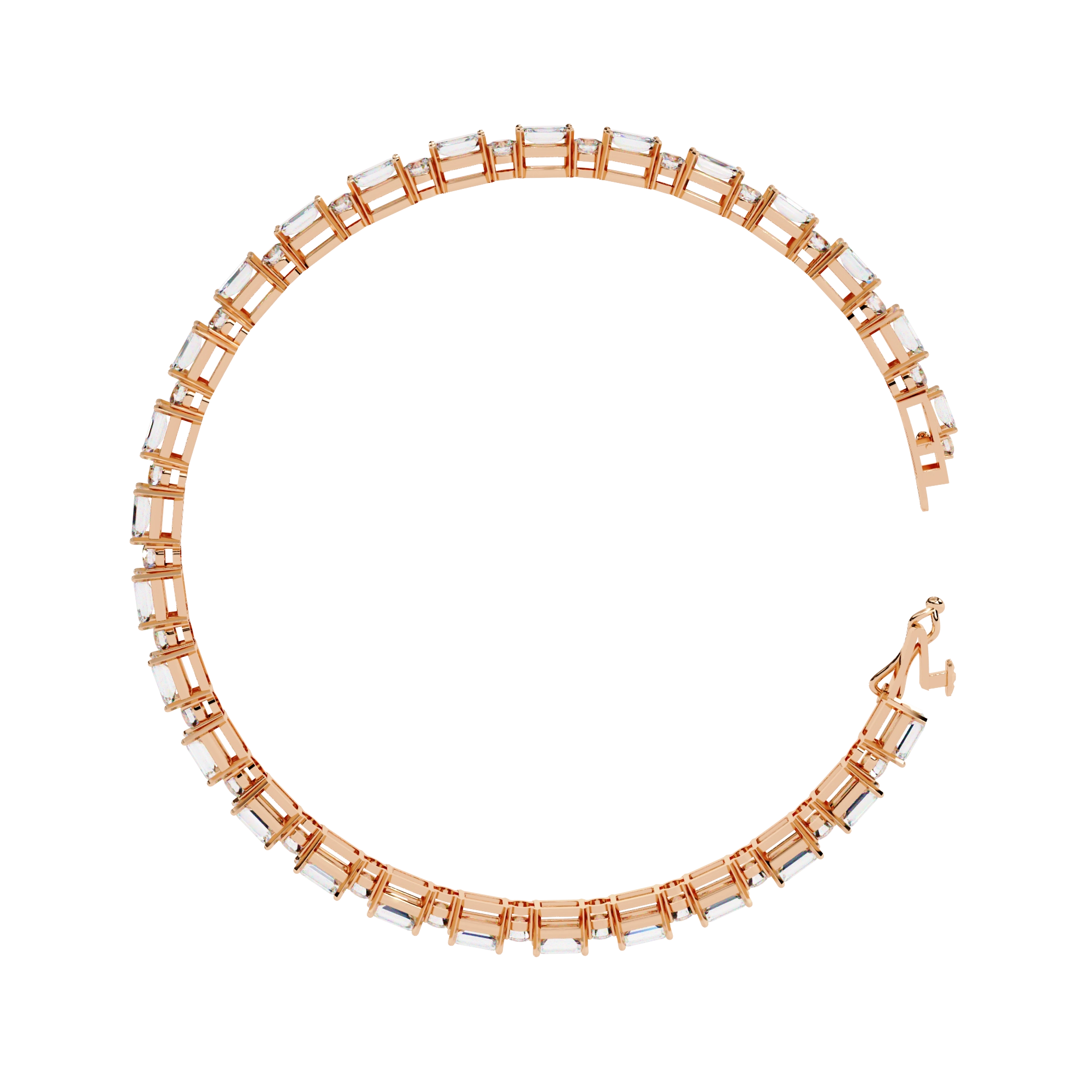 Square Cut Diamond Bracelet