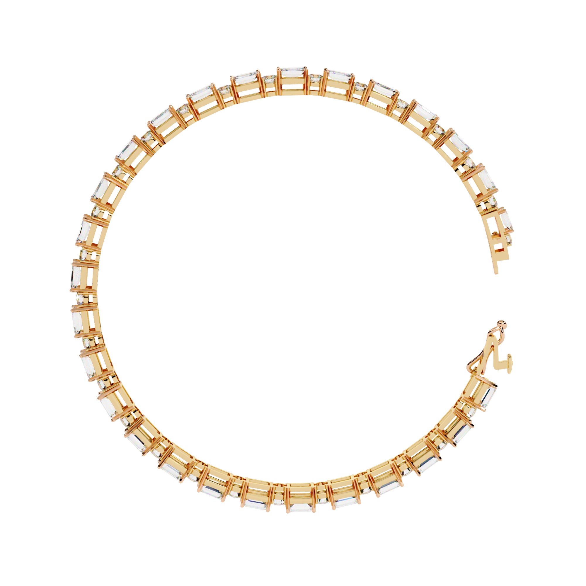 Square Cut Diamond Bracelet