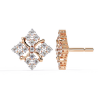 Geometric Diamond Stud Earrings