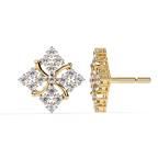 Geometric Diamond Stud Earrings