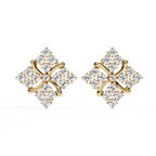 Geometric Diamond Stud Earrings