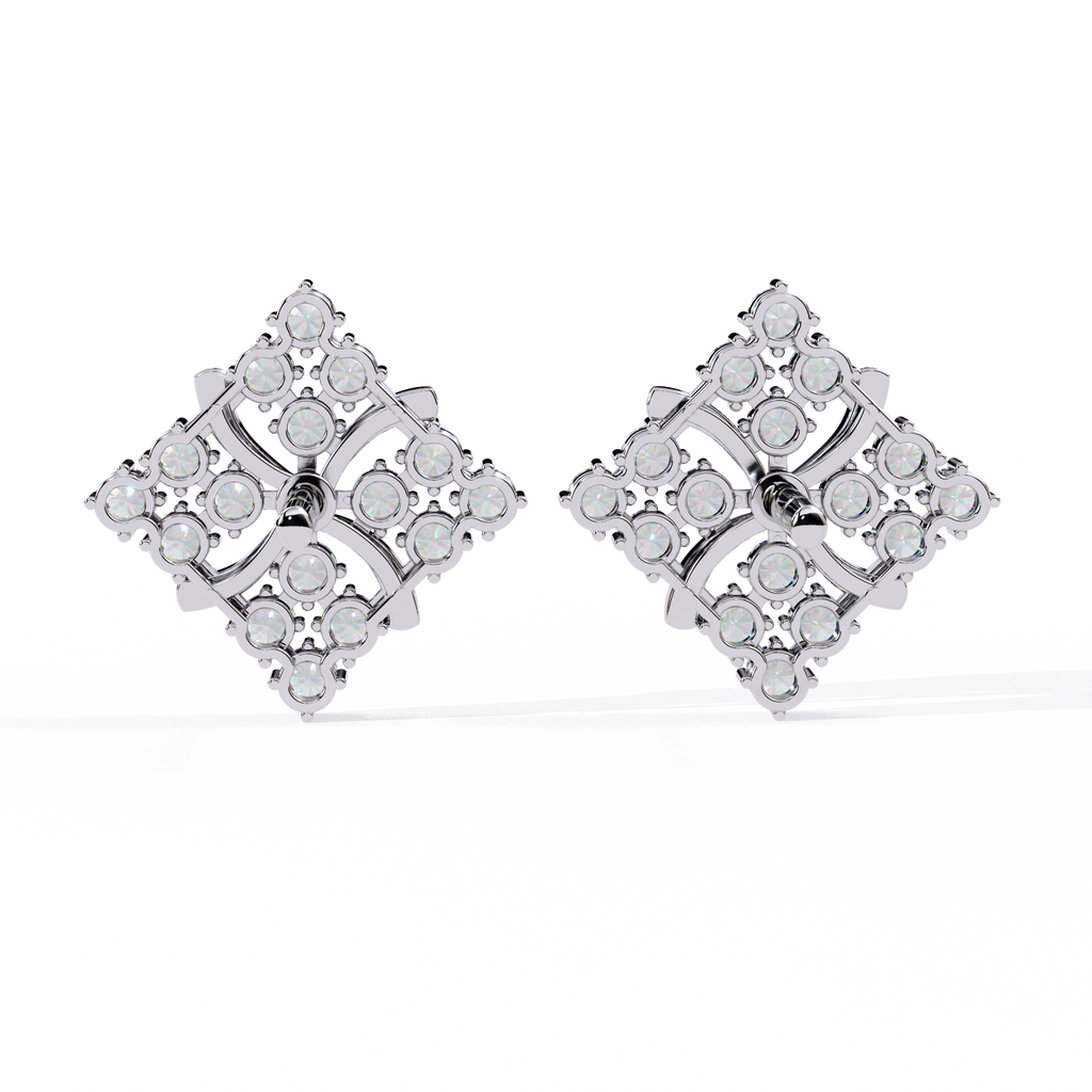 Geometric Diamond Stud Earrings
