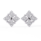 Geometric Diamond Stud Earrings